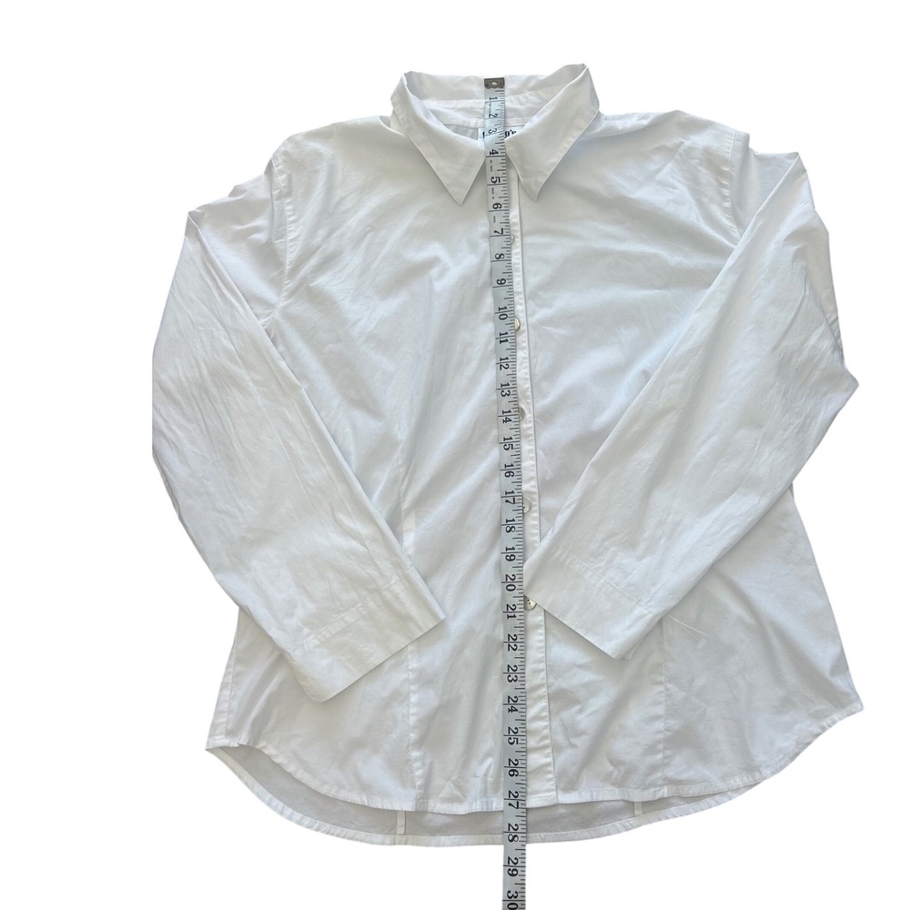 Chicos Design White Button Down Shirt Long Sleeve Cotton Blend Size 3 Large XL - Picture 4 of 8